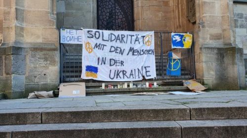 Solidaritätsaktion mit der Ukraine zum Jahrestag des Krieges